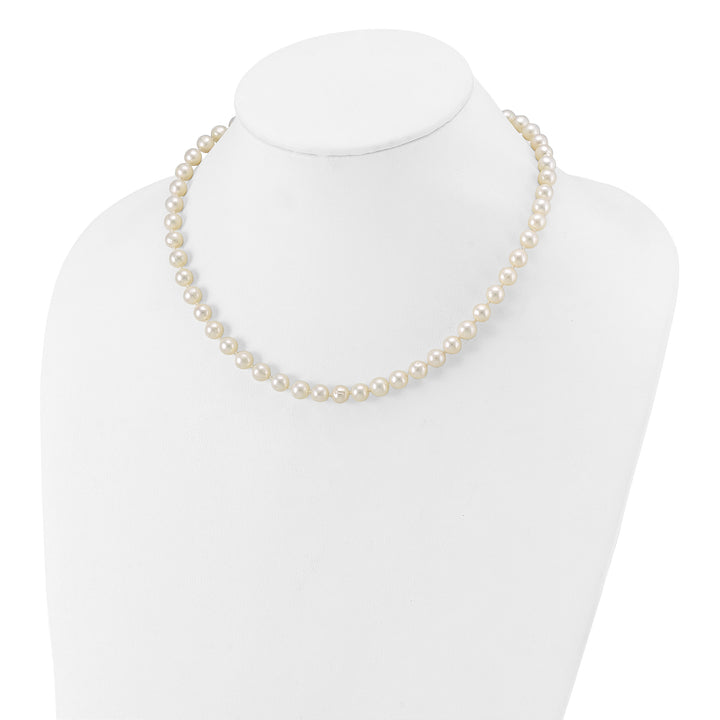 14k 6-7mm White Near Round Freshwater Cultured Pearl Necklace