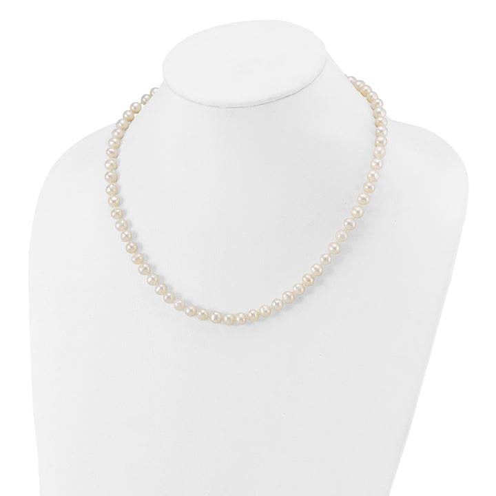 14k 6-7mm White Near Round Freshwater Cultured Pearl Necklace