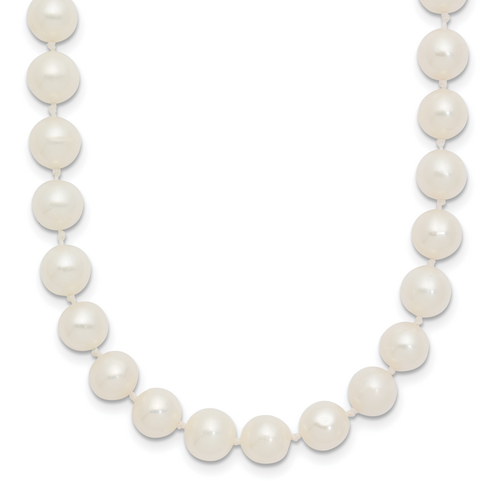 14k WG 6-7mm White Near Round Freshwater Cultured Pearl Necklace