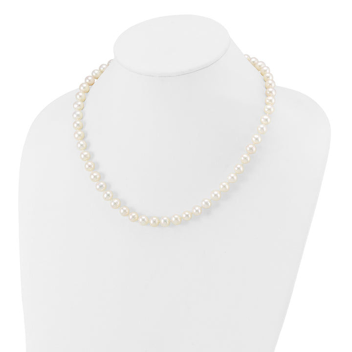 14k 7-8mm White Near Round Freshwater Cultured Pearl Necklace