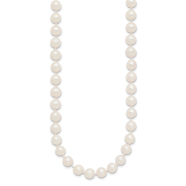 14k 7-8mm White Near Round Freshwater Cultured Pearl Necklace