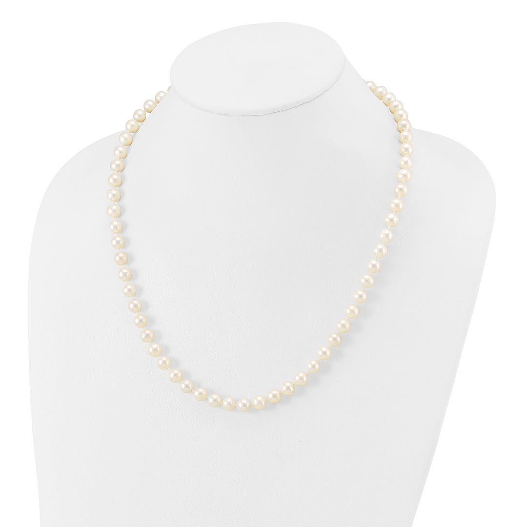 14k 7-8mm White Near Round Freshwater Cultured Pearl Necklace