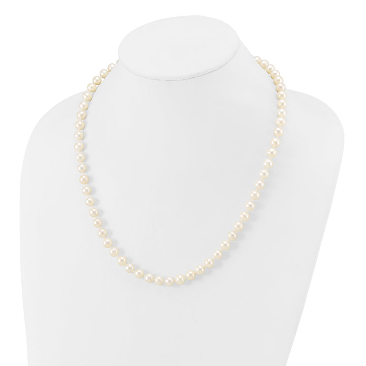 14k 7-8mm White Near Round Freshwater Cultured Pearl Necklace