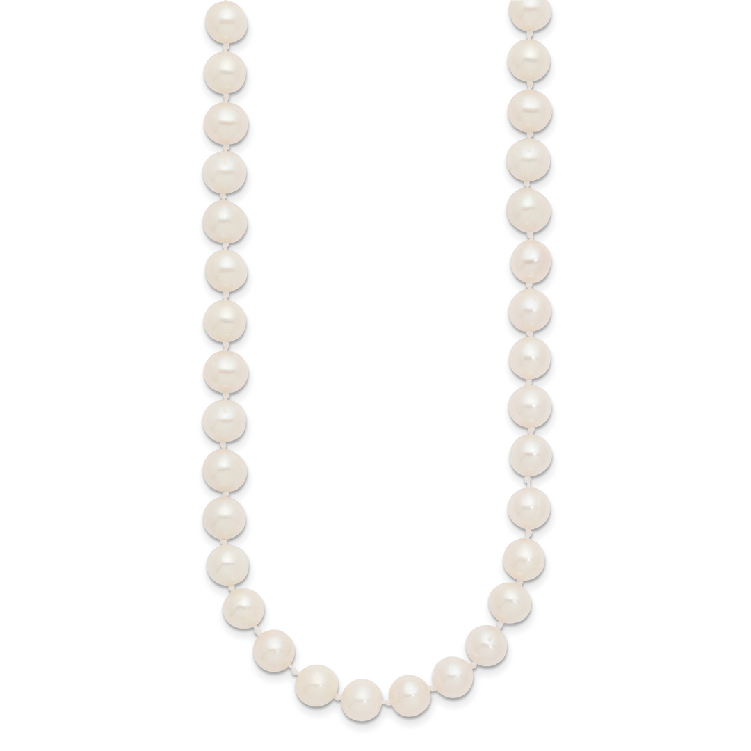 14k 7-8mm White Near Round Freshwater Cultured Pearl Necklace