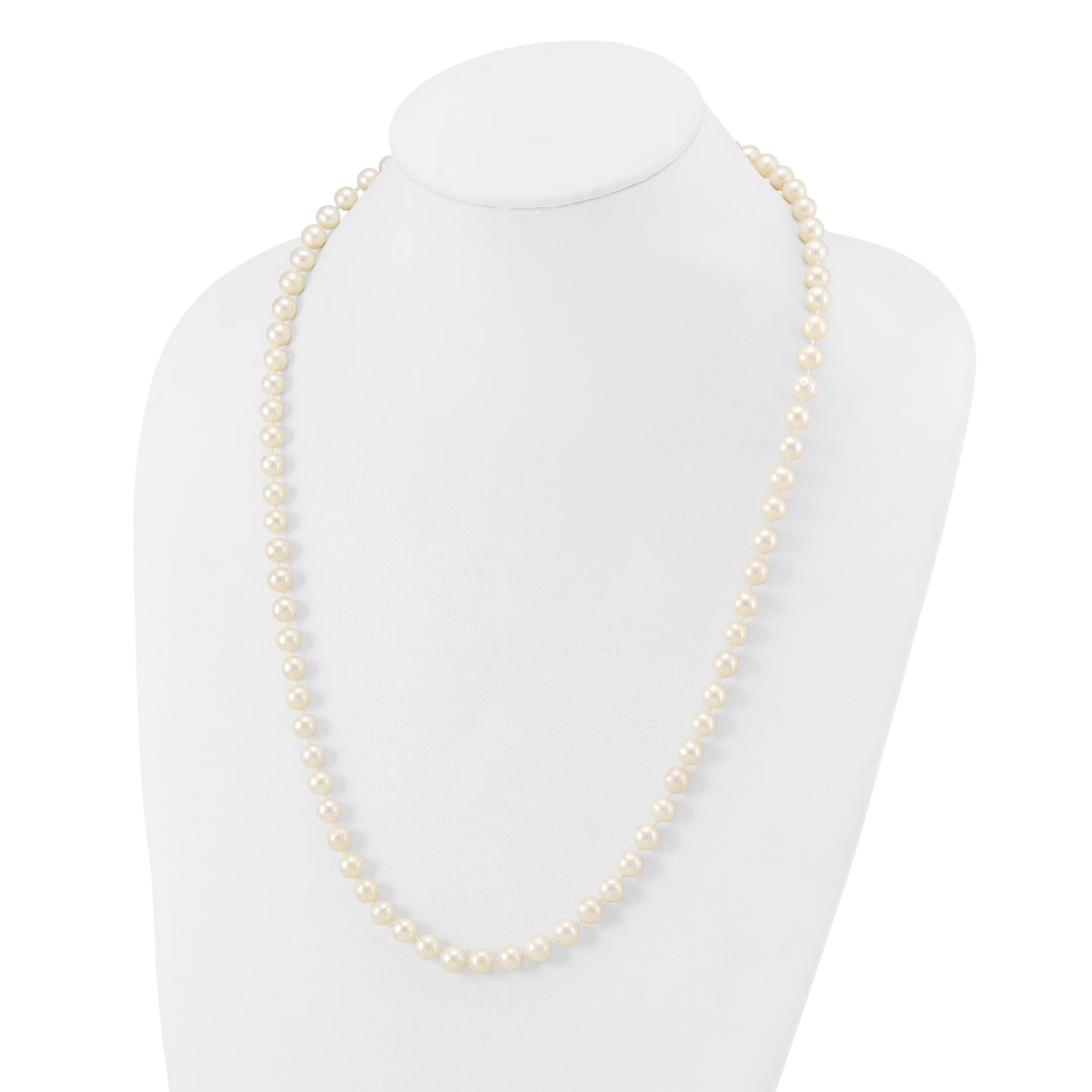14k 7-8mm White Near Round Freshwater Cultured Pearl Necklace