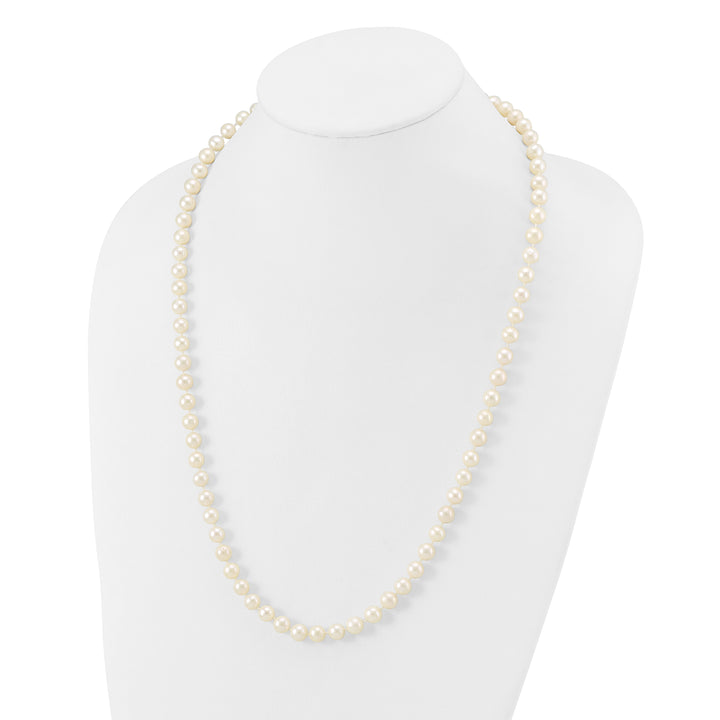 14k 7-8mm White Near Round Freshwater Cultured Pearl Necklace
