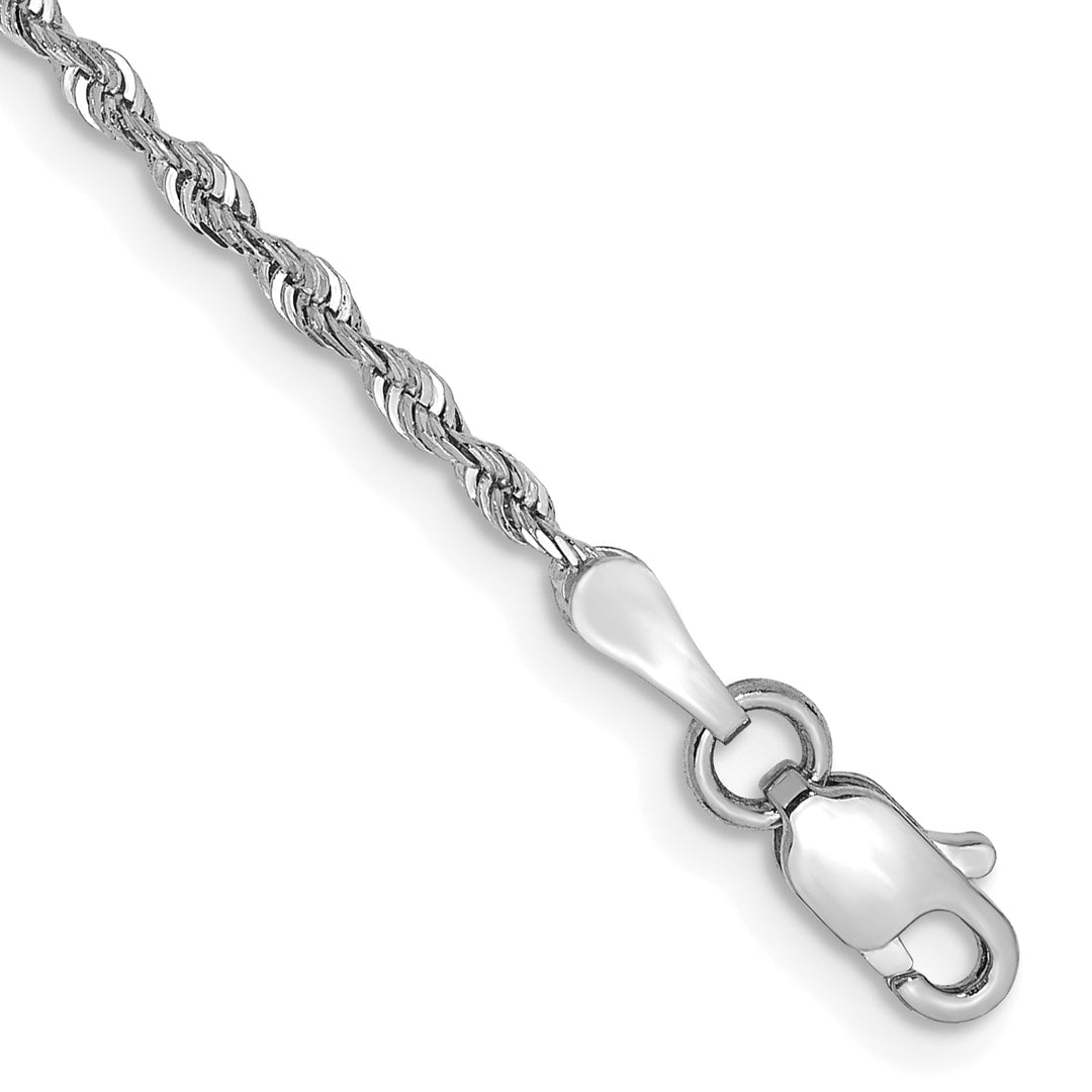 14k White Gold 1.85mm D/C Quadruple Rope Chain Anklet