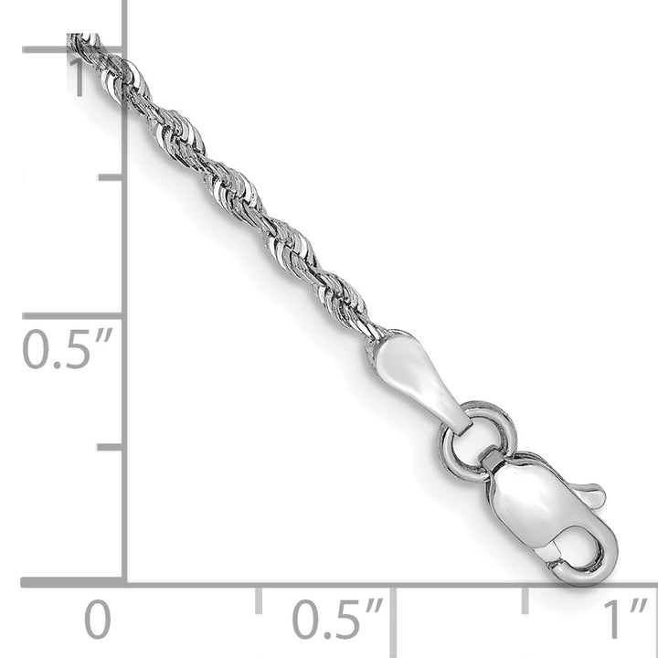 14k White Gold 1.85mm D/C Quadruple Rope Chain Anklet