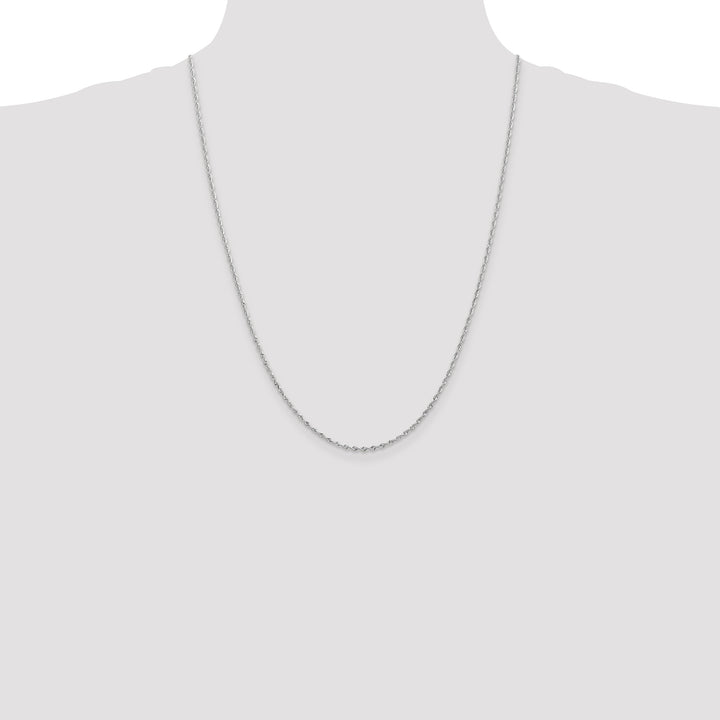 14k White Gold 1.85mm D/C Quadruple Rope Chain