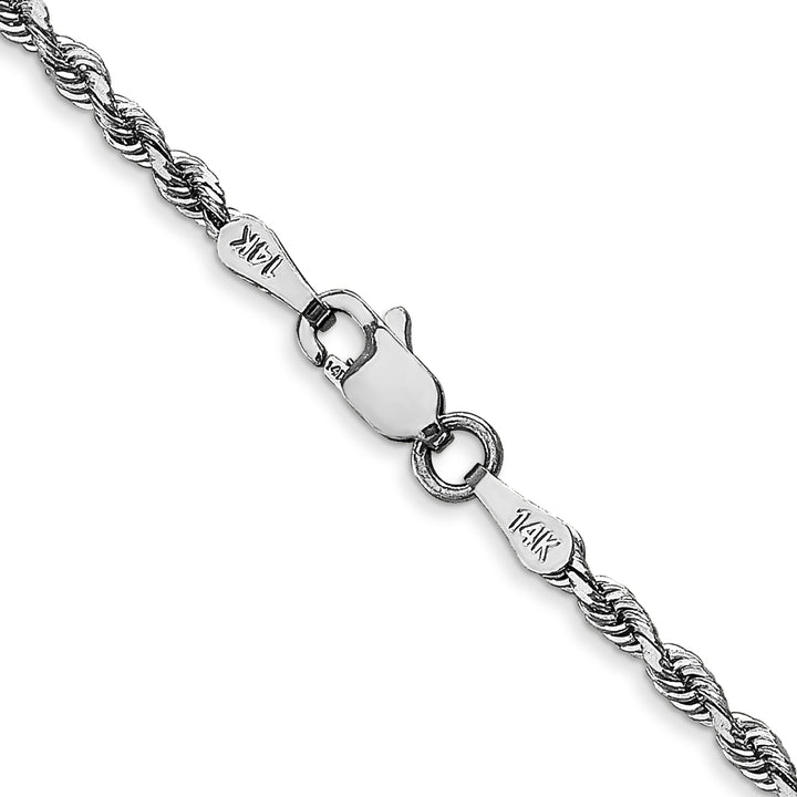 14k White Gold 2.25mm D/C Quadruple Rope Chain