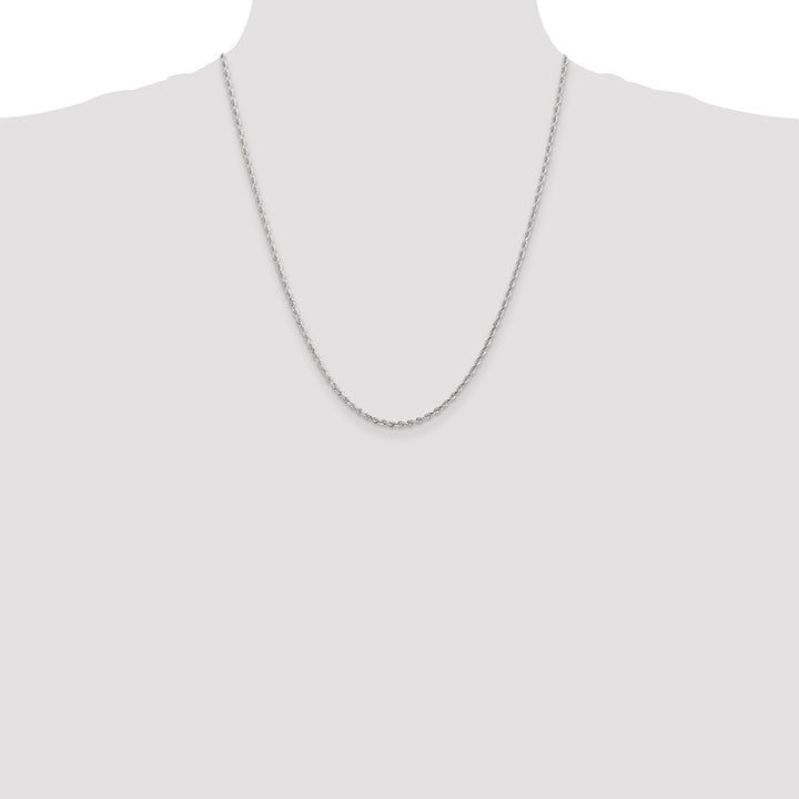 14k White Gold 2.25mm D/C Quadruple Rope Chain
