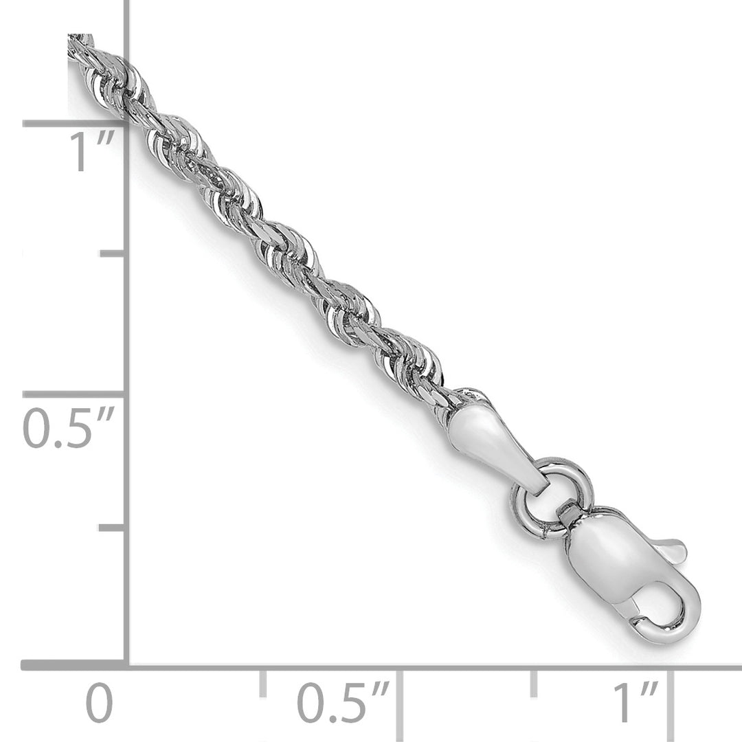 14k White Gold 2.25mm D/C Quadruple Rope Chain
