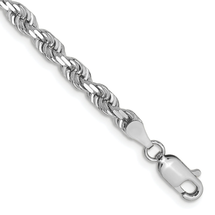 14k White Gold 4.0mm D/C Quadruple Rope Chain