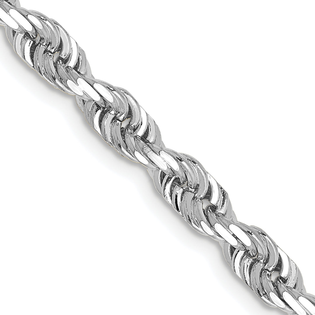 14k White Gold 4.5mm D/C Quadruple Rope Chain