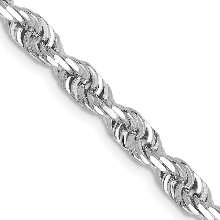 14k White Gold 4.5mm D/C Quadruple Rope Chain