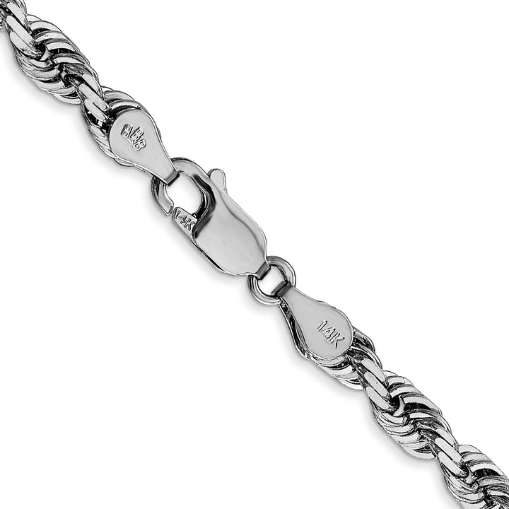 14k White Gold 4.5mm D/C Quadruple Rope Chain