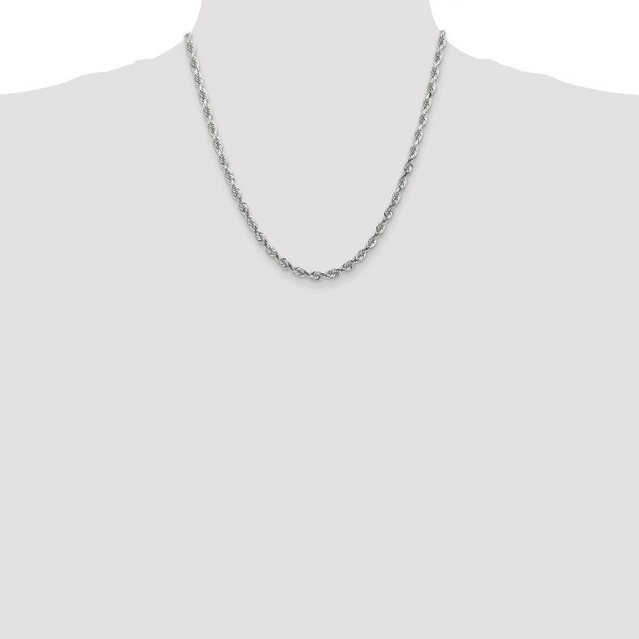 14k White Gold 4.5mm D/C Quadruple Rope Chain