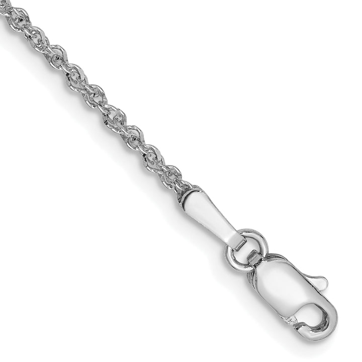 14K White Gold D/C 1.7mm Ropa Chain Anklet