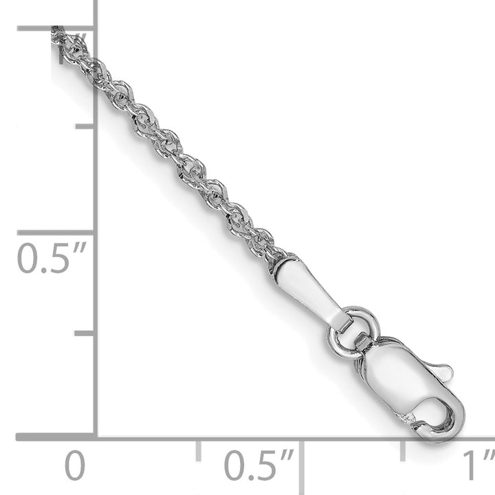 14K White Gold D/C 1.7mm Ropa Chain Anklet