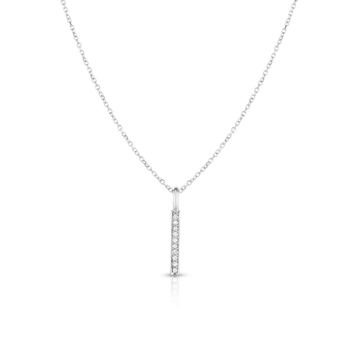 14K Gold .06ct Diamond Bar Necklace