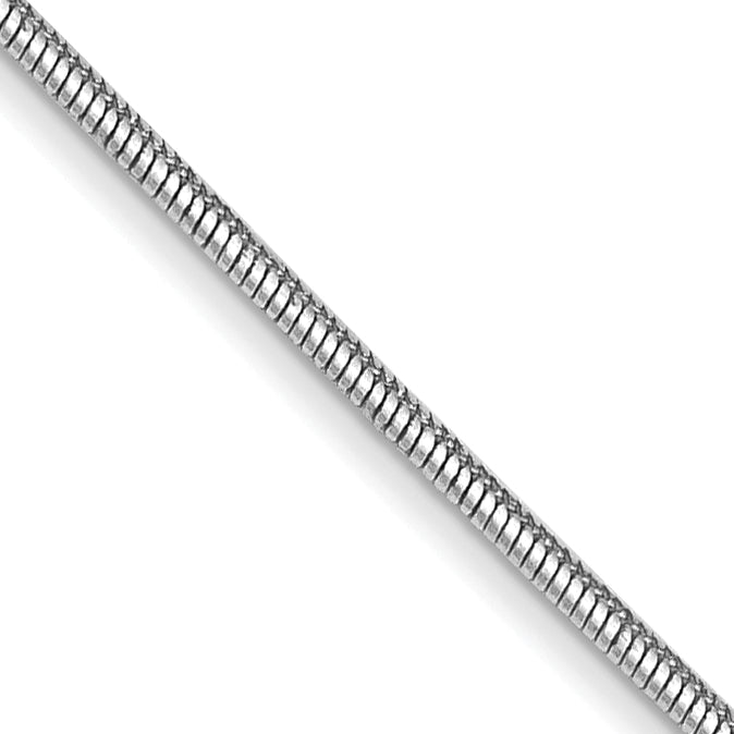 14k White Gold .8mm Round Snake Chain