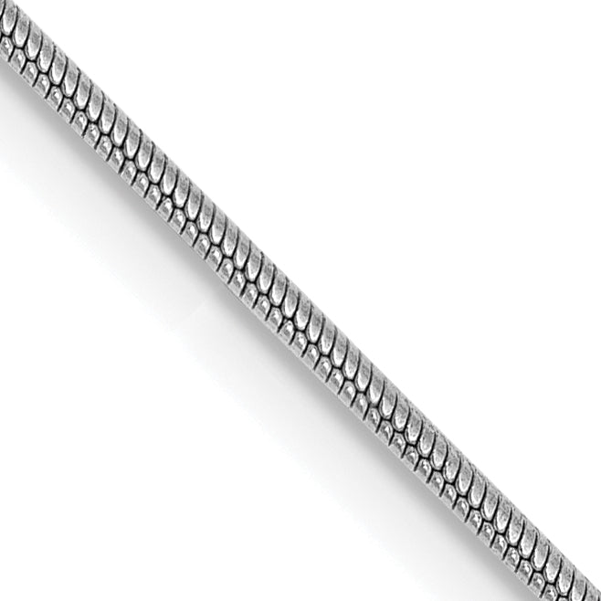 14k White Gold .9mm Round Snake Chain