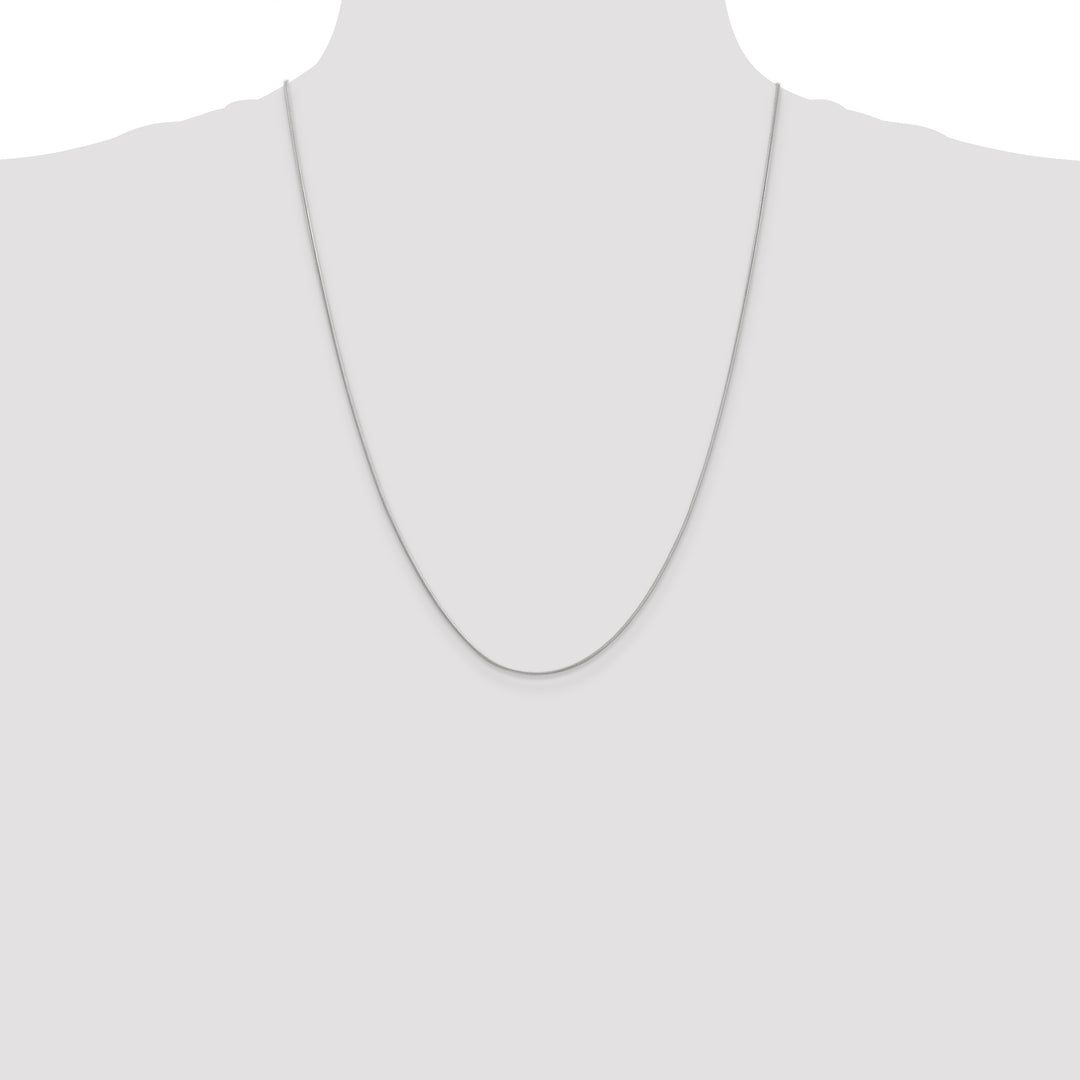 14k White Gold .9mm Round Snake Chain