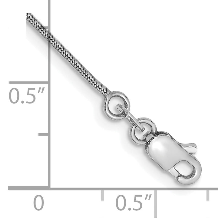 14k White Gold .9mm Round Snake Chain