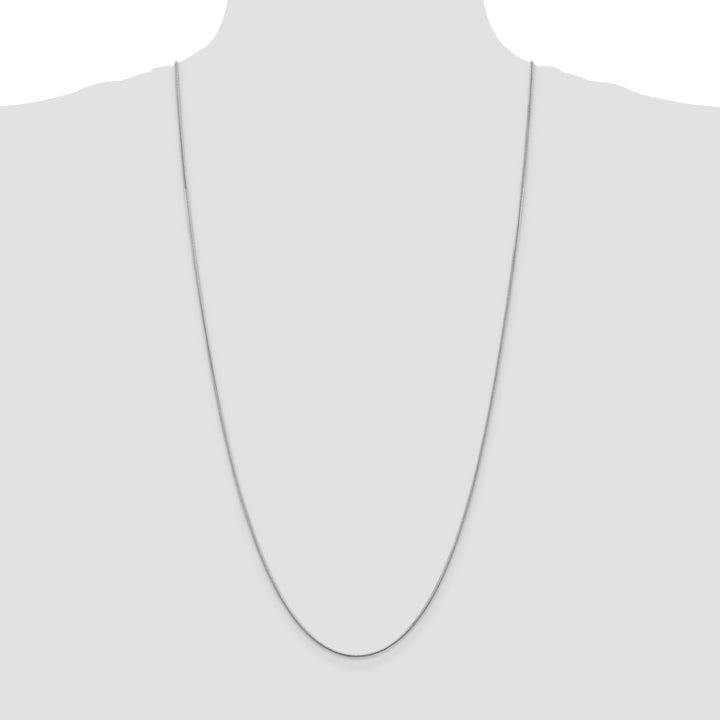 14k White Gold 1.1mm Round Snake Chain