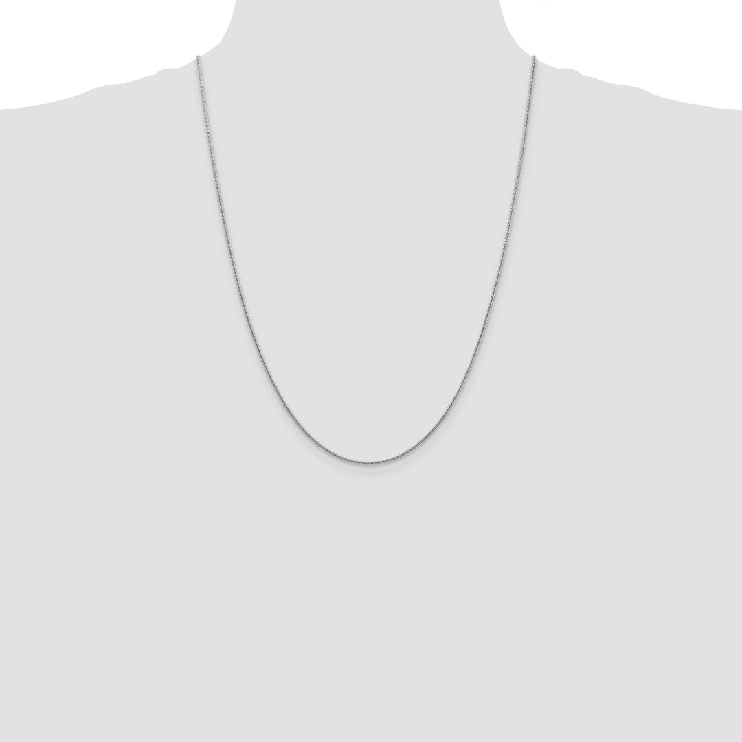 14k White Gold 1.4mm Round Snake Chain