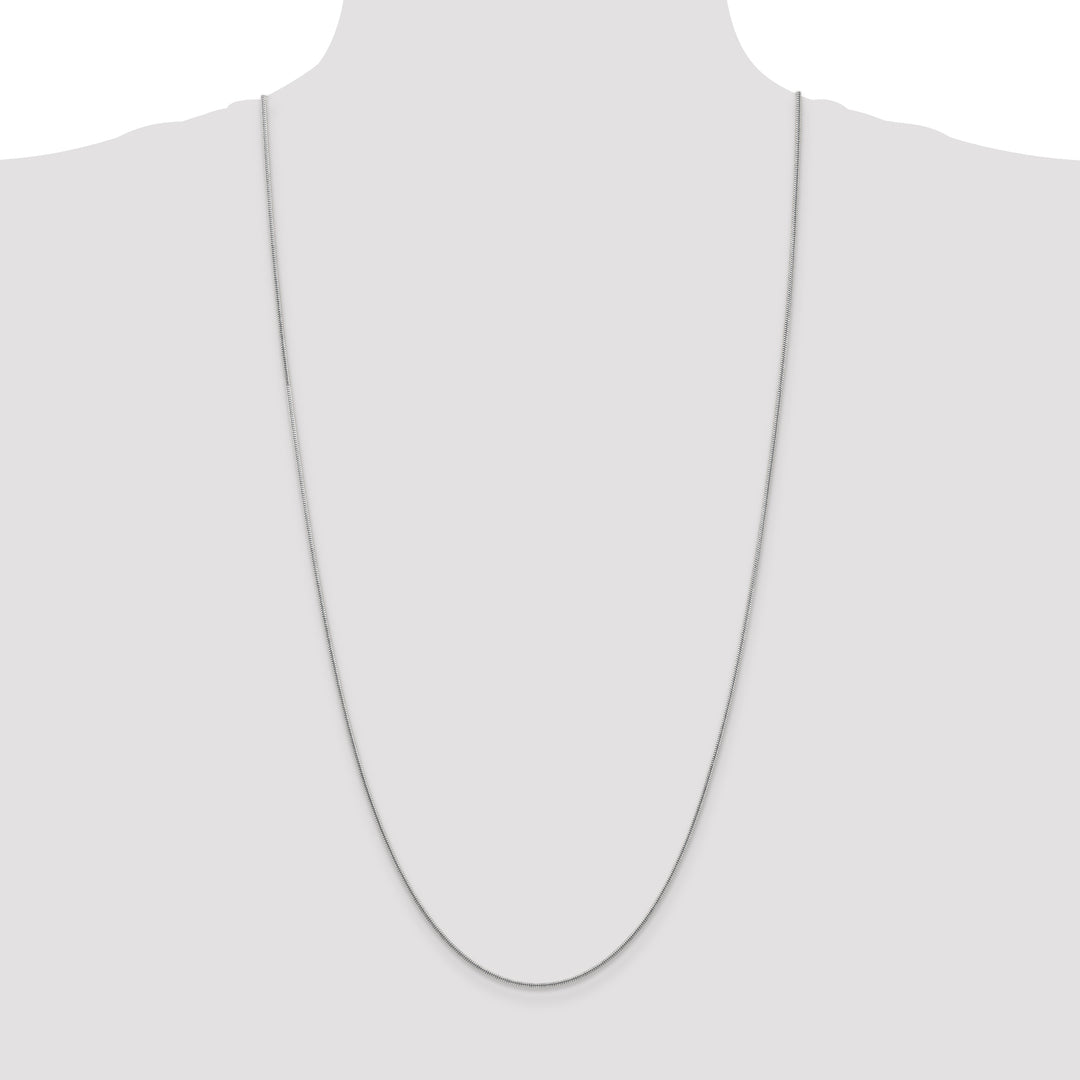 14k White Gold 1.4mm Round Snake Chain