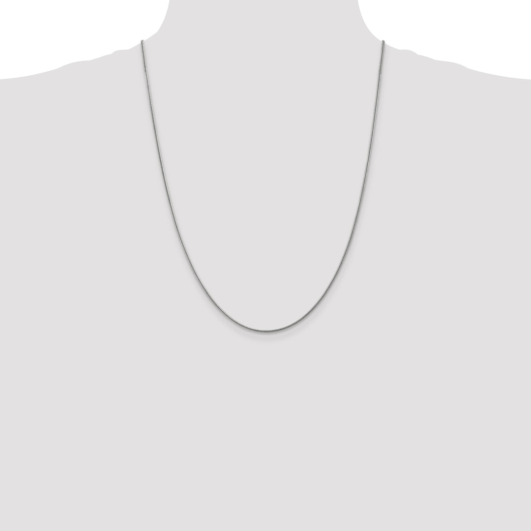 14k White Gold 1.6mm Round Snake Chain