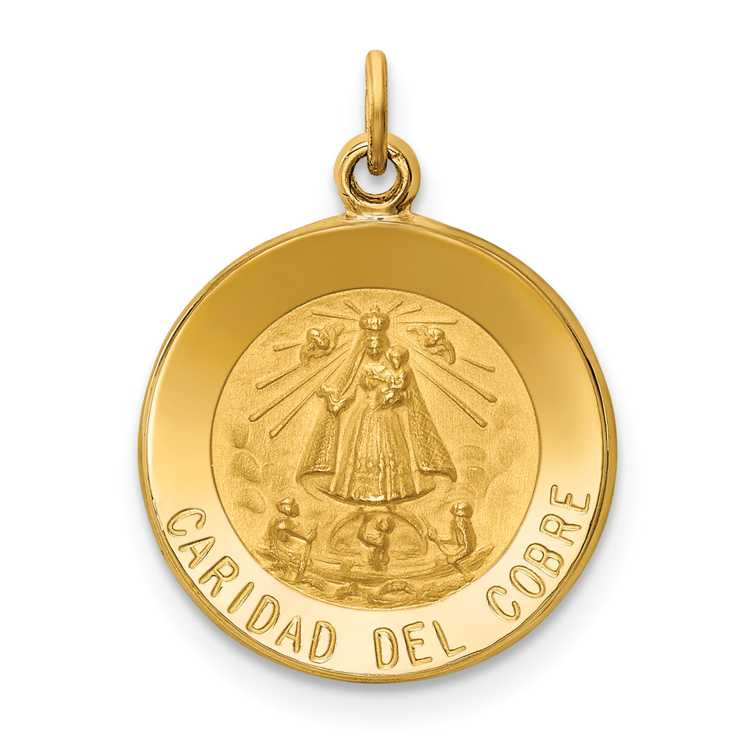 14k Caridad Del Cobre Medal Pendant