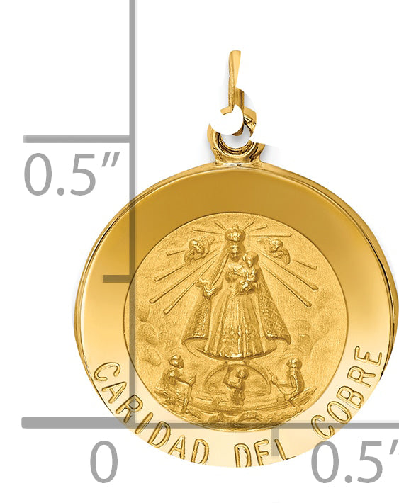 14k Caridad Del Cobre Medal Pendant