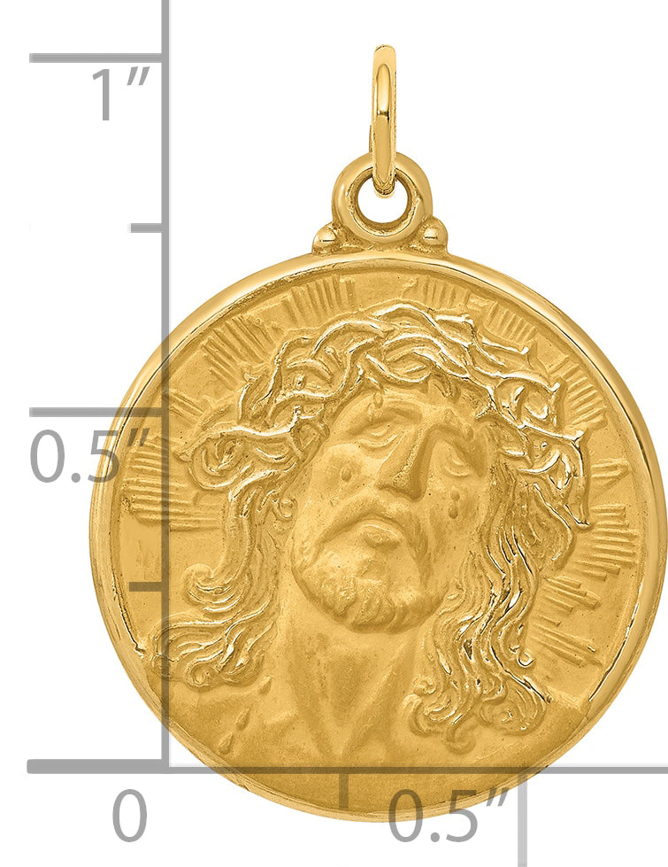14k Jesus Medal Pendant