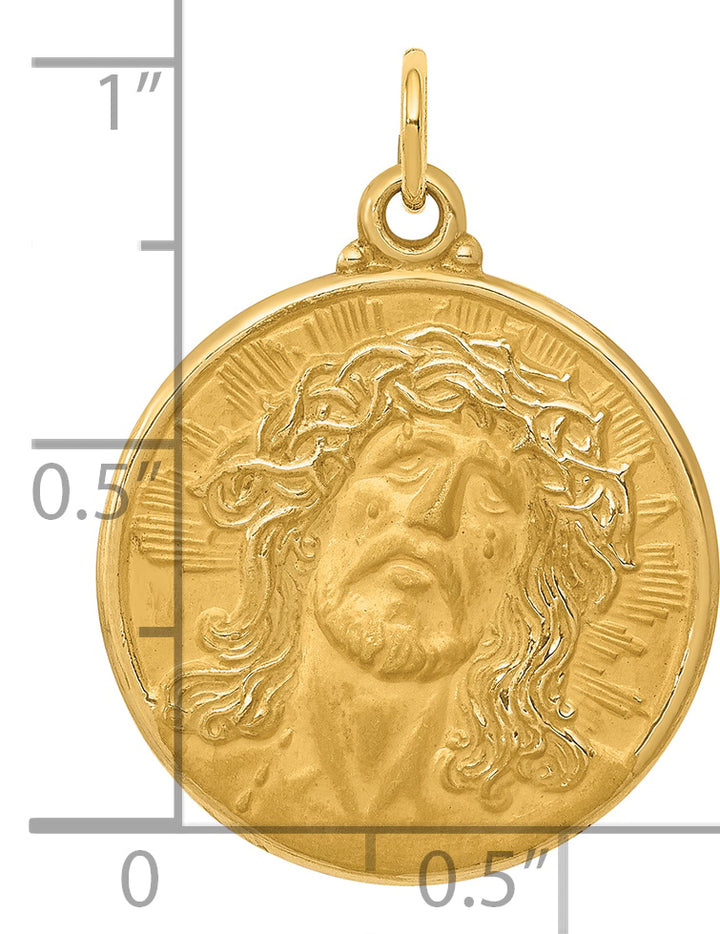 14k Jesus Medal Pendant