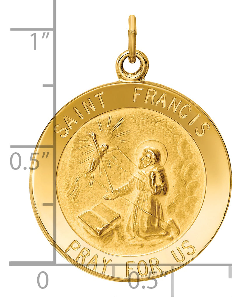 14k Saint Francis Medal Pendant