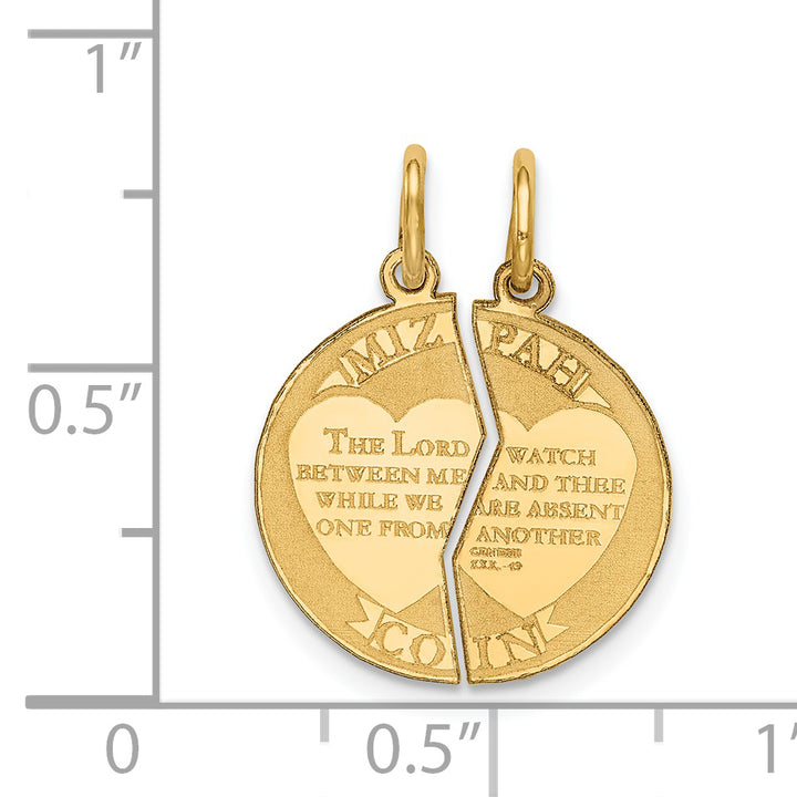14K 2-piece Mizpah Charm