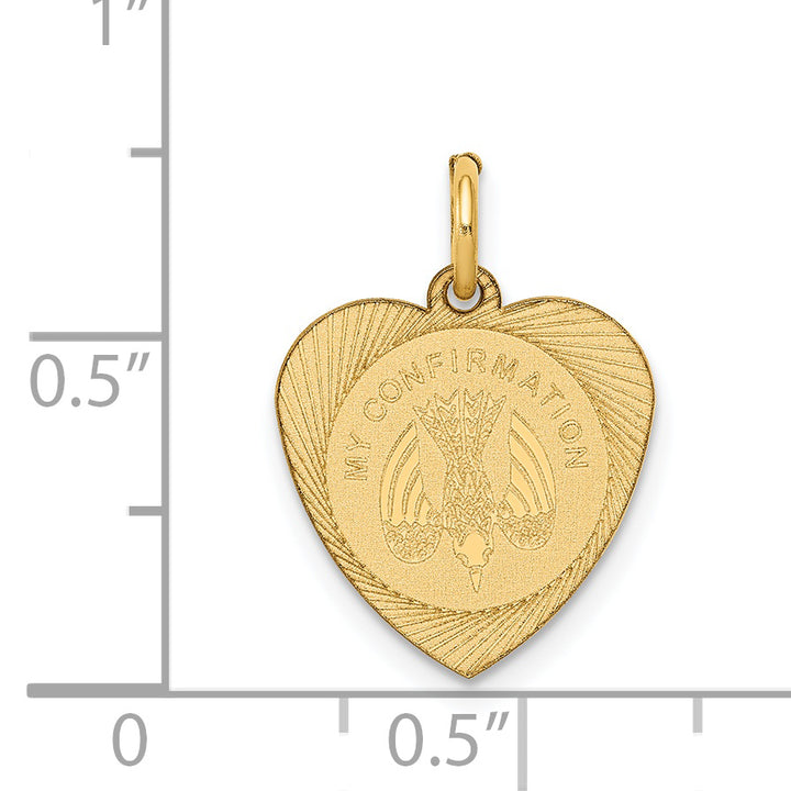 14k My Confirmation Heart Disc Charm