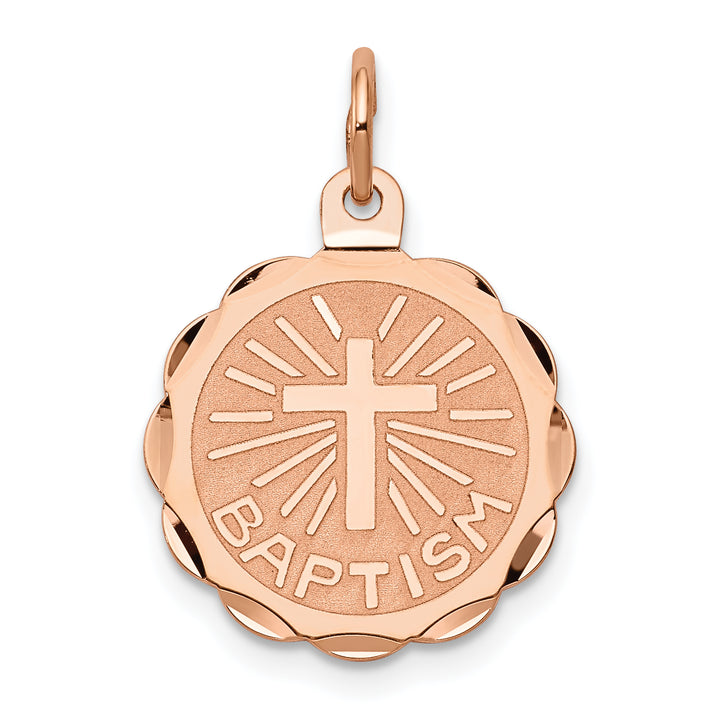 14k Rose Gold Baptism Charm
