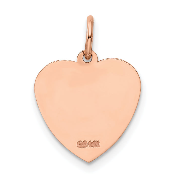 14k Rose Gold Holy Communion Heart Charm