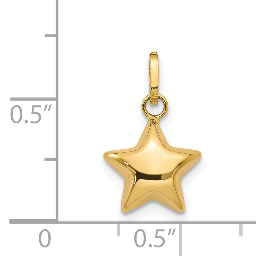 14k 3D Puffed Star Charm