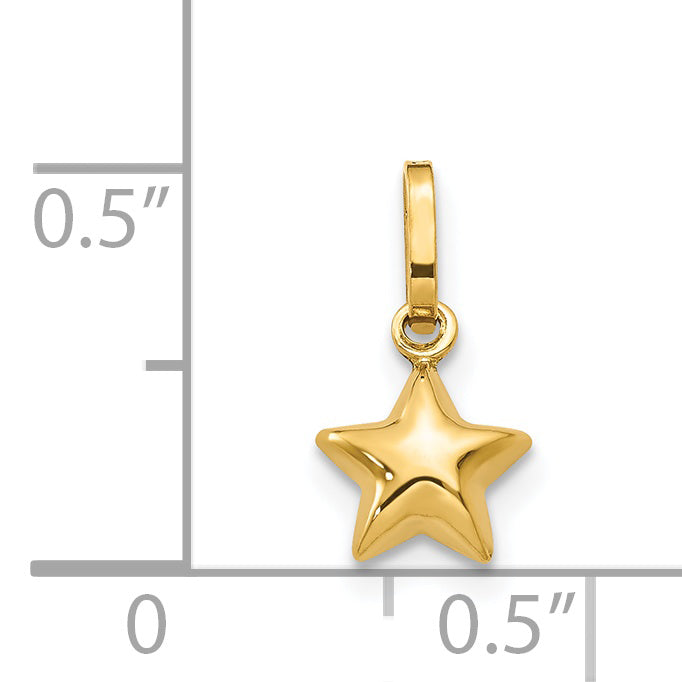 14k 3D Puffed Star Charm