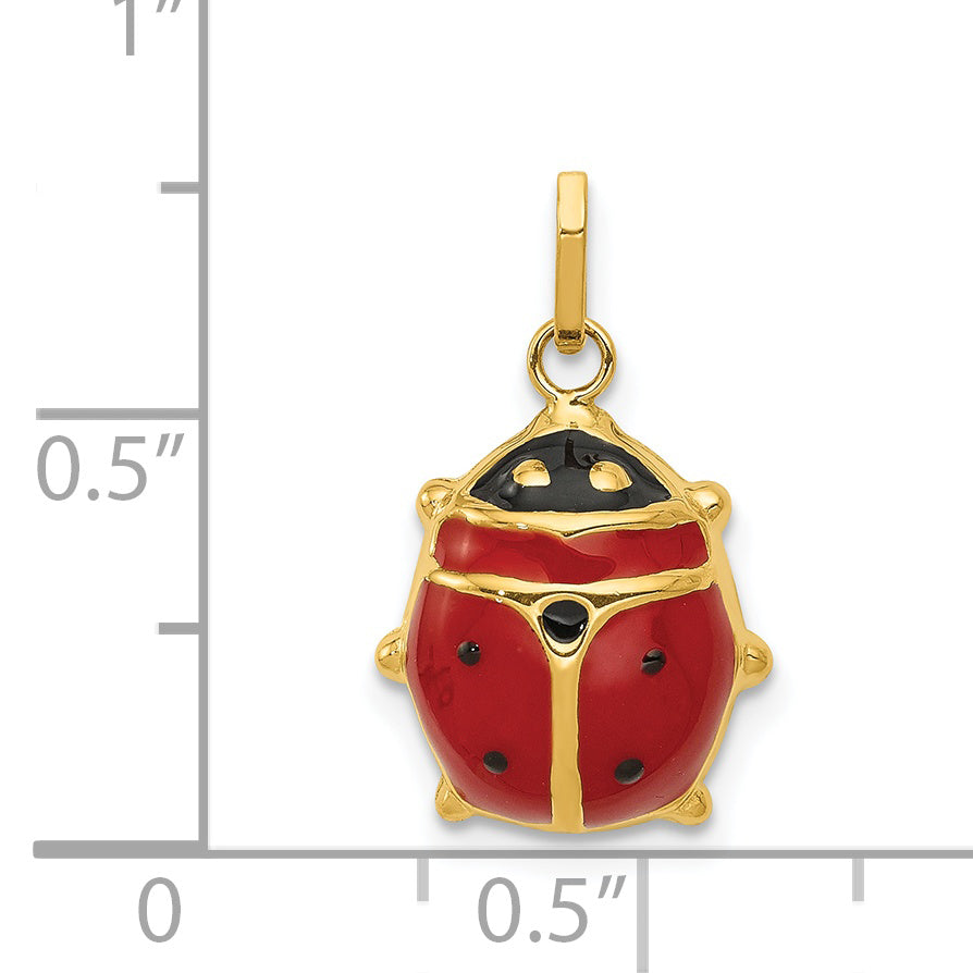 14k Enameled Ladybug Charm