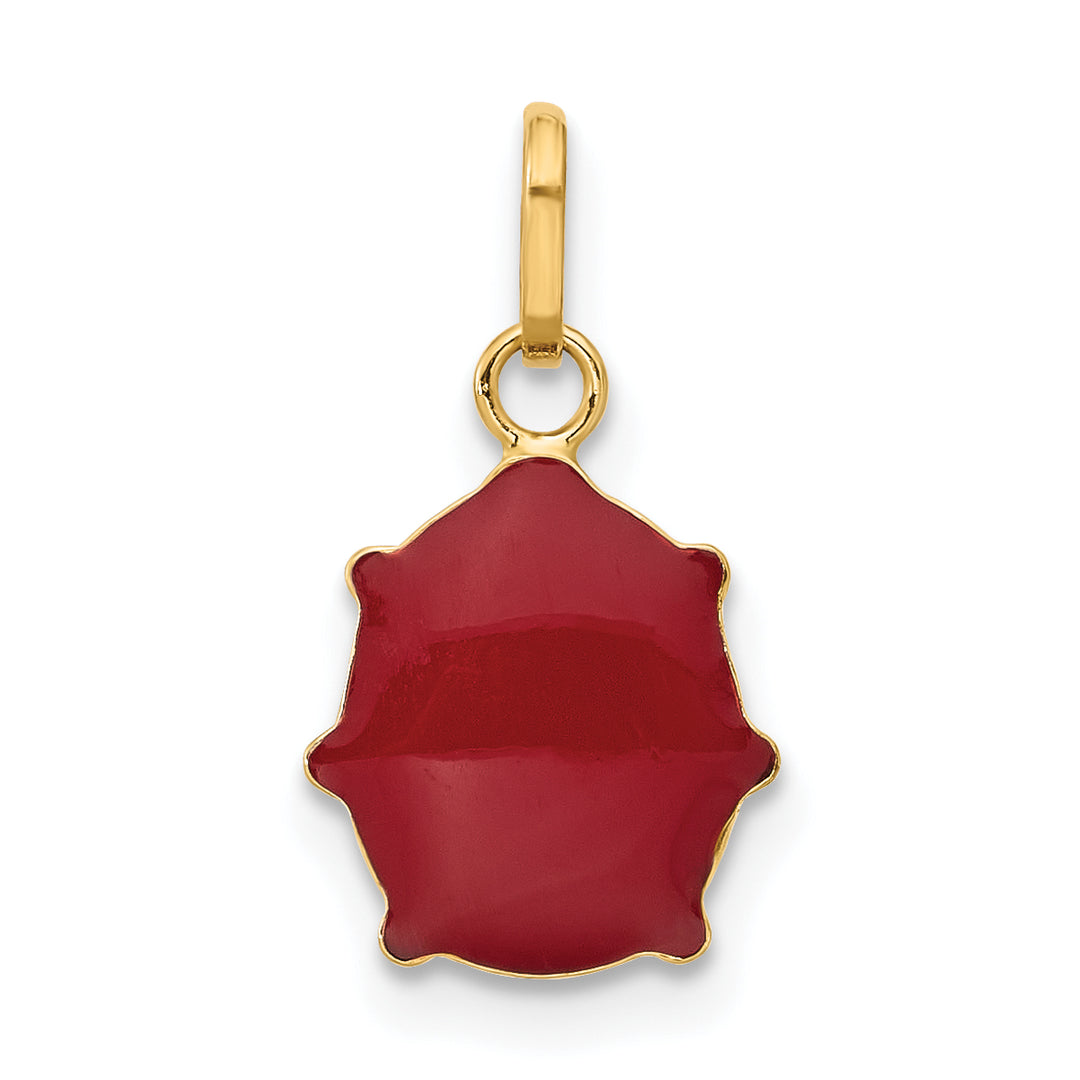 14k Red Enameled Ladybug Charm