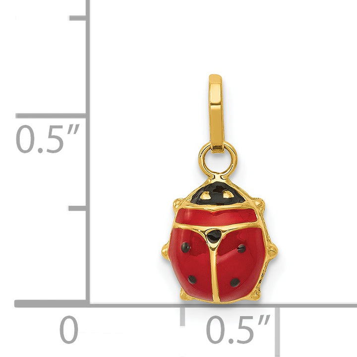 14k Enameled Ladybug Charm