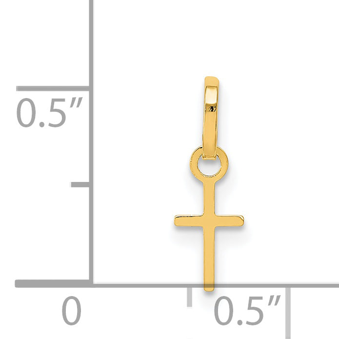 14k Tiny Cross Charm