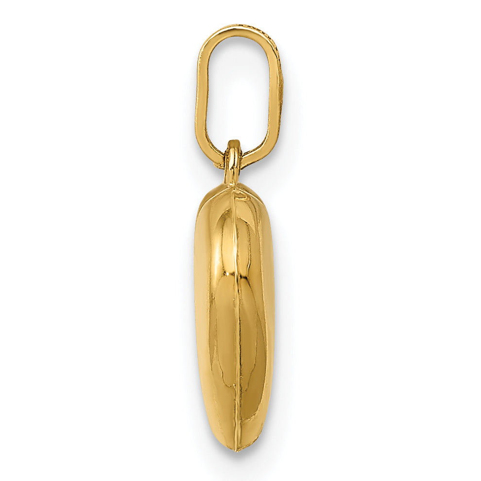 14K Polished 3-D Puffed Heart Pendant