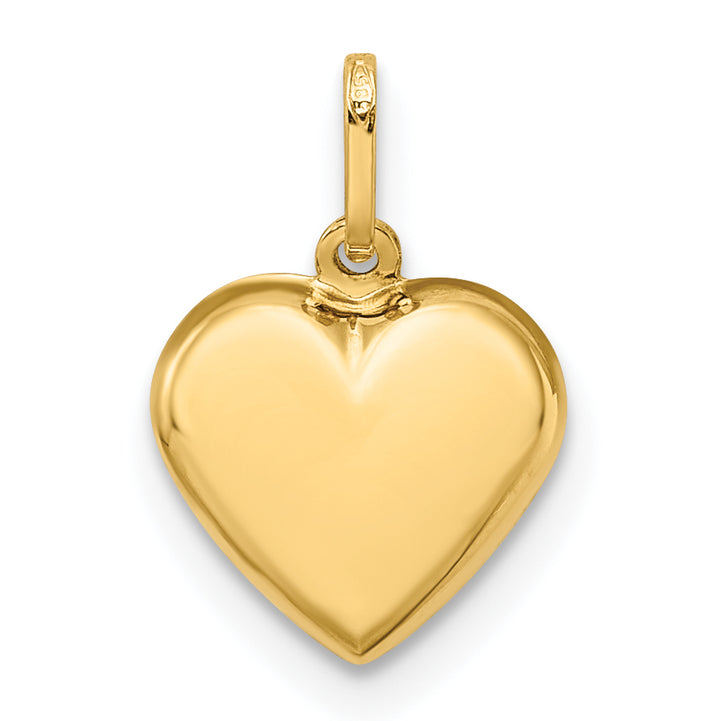 14K Polished 3-D Puffed Heart Pendant