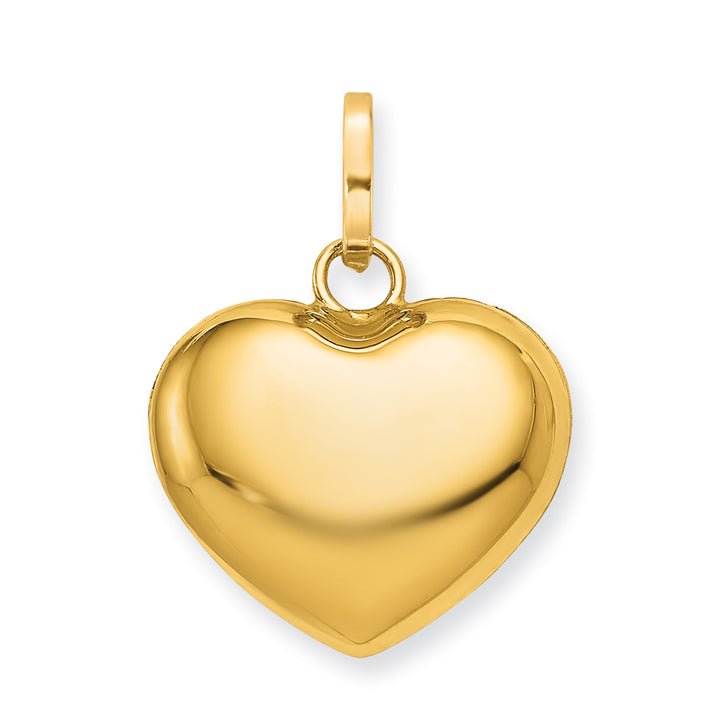 14K Polished 3-D Puffed Heart Pendant